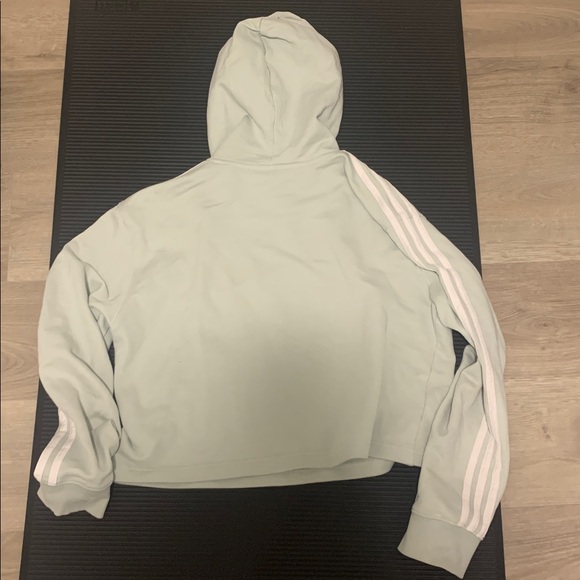 Adidas Mint Green Hoodie with classic white stripes - Picture 6 of 8